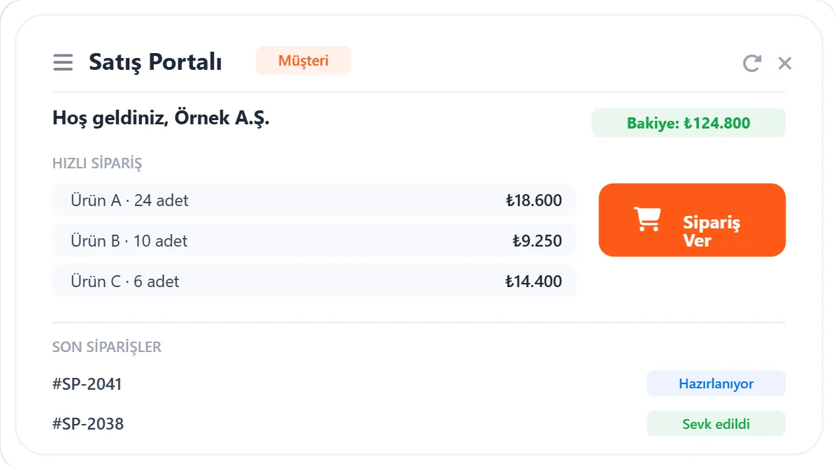 AinosERP Portal yapısı modülü arayüzü